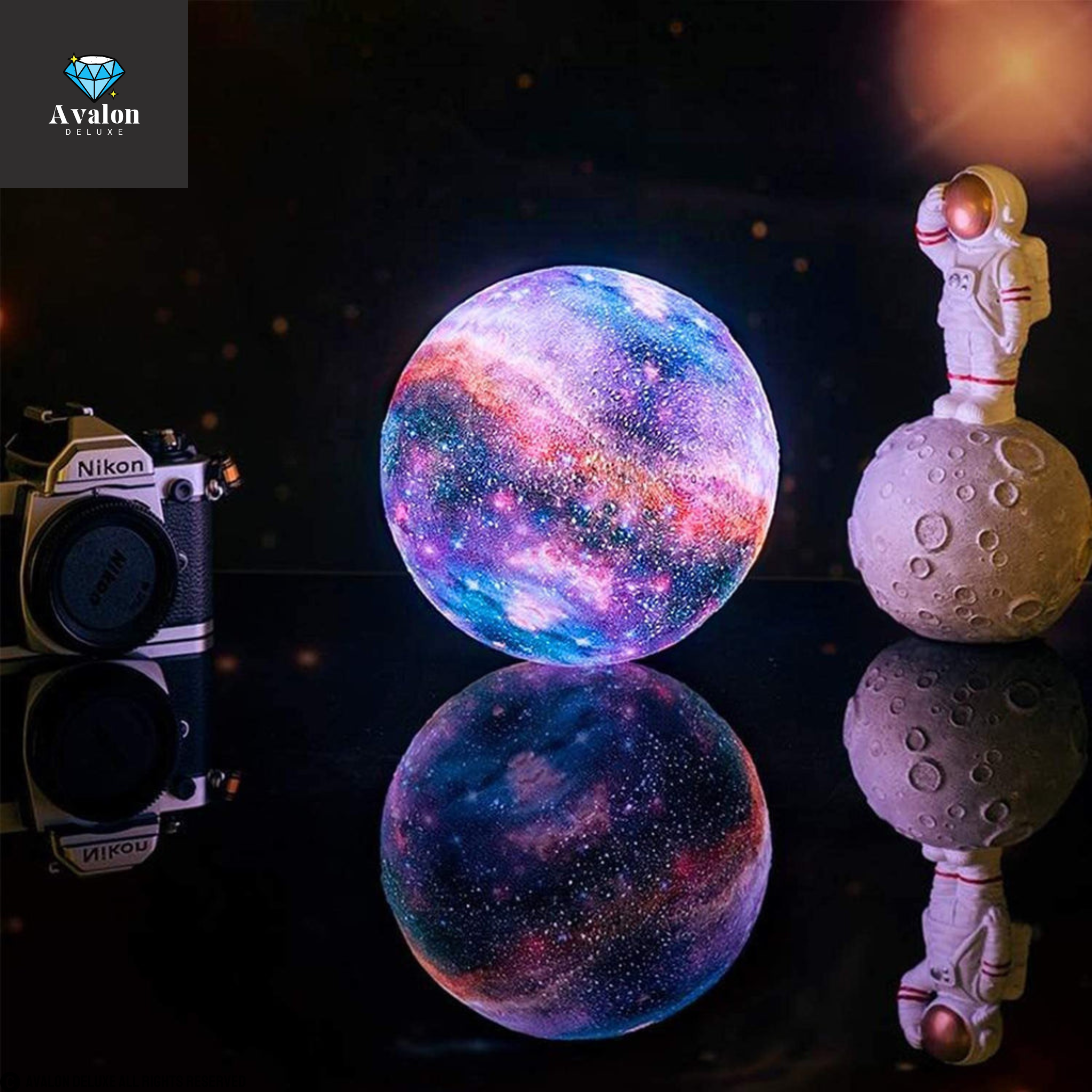 Atemberaubende 3D-Druck Galaxy Mond Lampe leuchtet in 16 Farben - Avalon  Deluxe